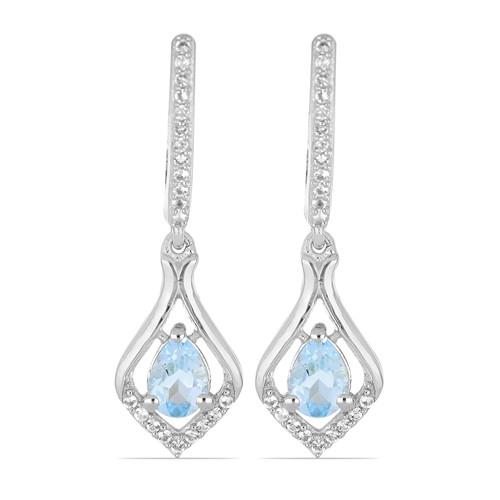 CT AQUAMARINE STERLING SILVER EARRINGS